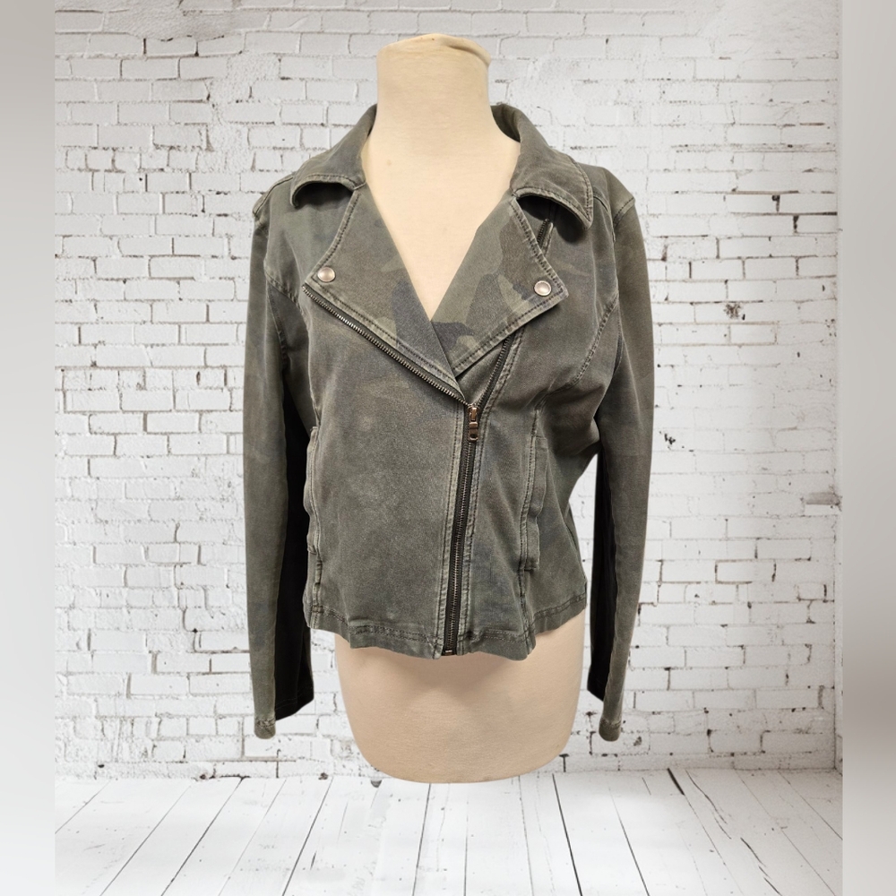 Anthropology Marrakech Marni Camo Women's Green Utility Moto Biker Jacket
